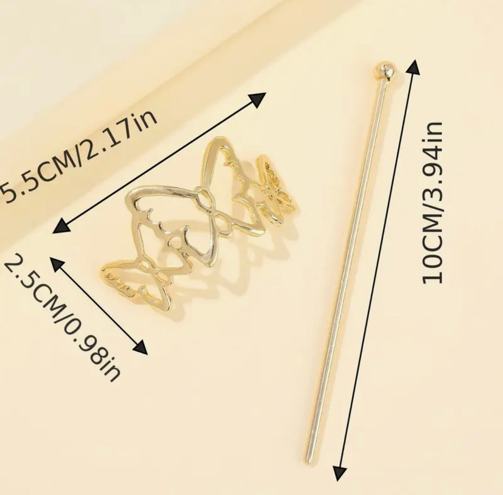 Golden Flutter Hair Pin