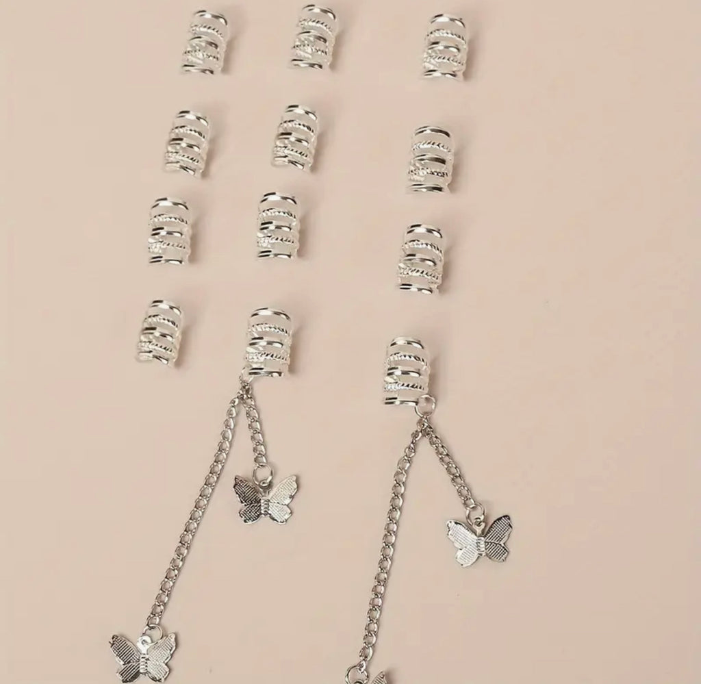 12pcs Butterfly Braid Rings