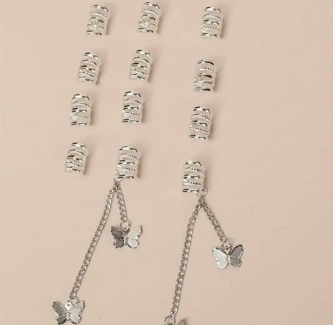 12pcs Butterfly Braid Rings