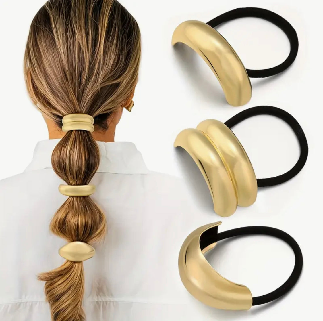 3pcs metal hair ties