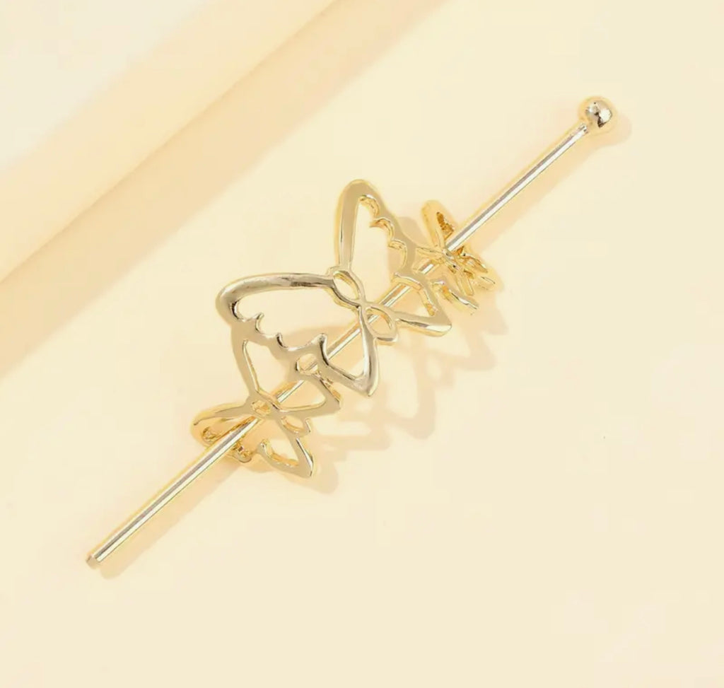 Golden Flutter Hair Pin