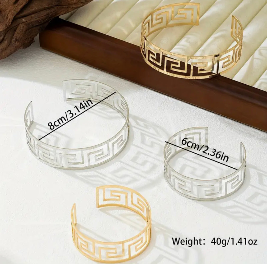 2-pieces metal maze cuffs