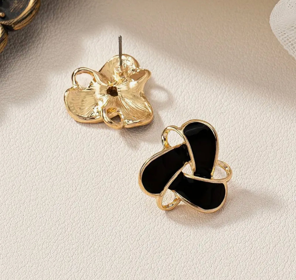 Black Enamel Studs
