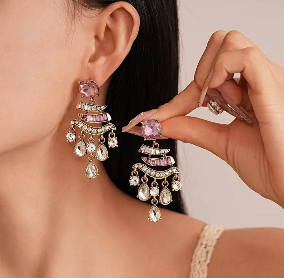 Rose Majesty Chandelier Earrings
