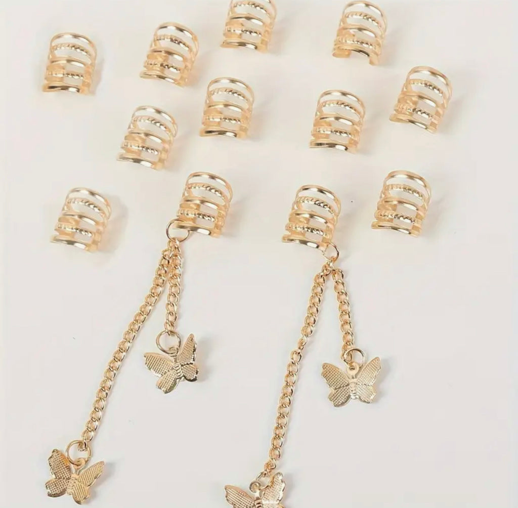12pcs Butterfly Braid Rings