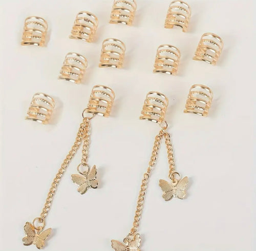 12pcs Butterfly Braid Rings