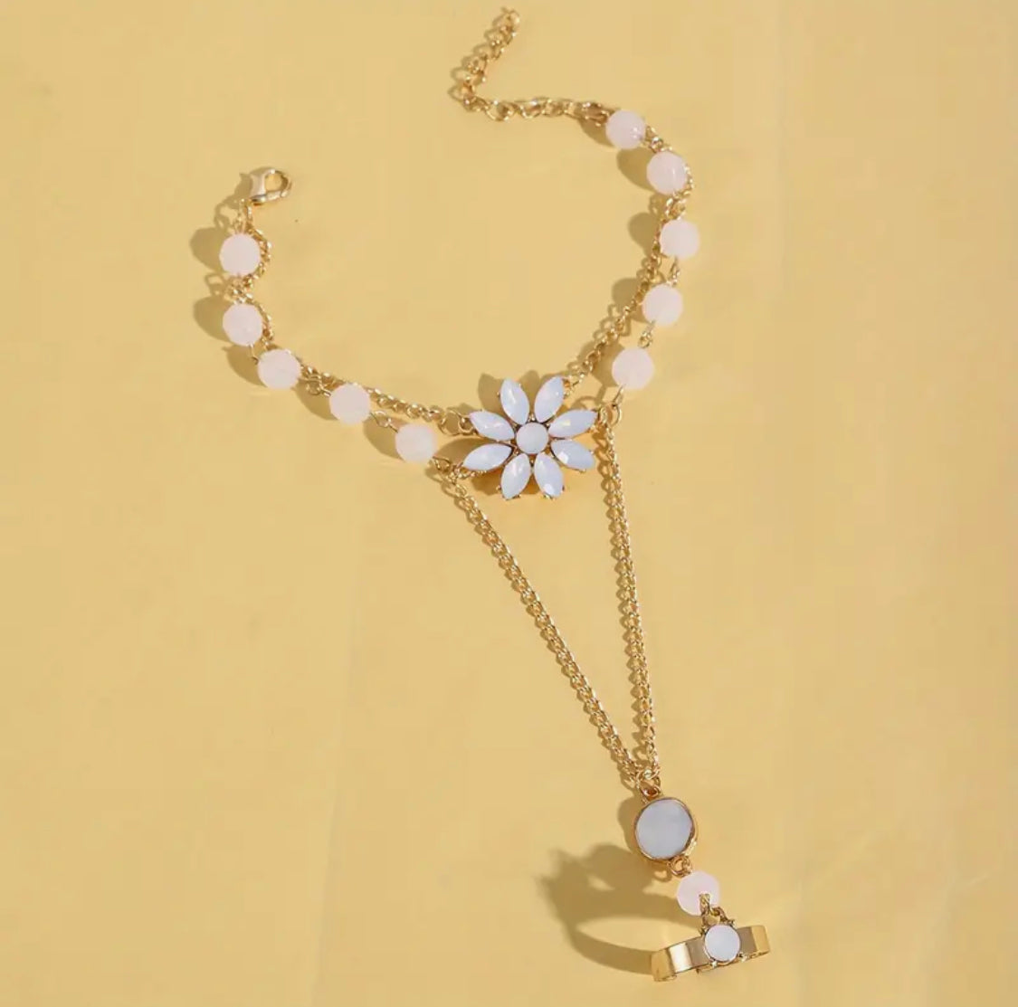 Midnight Bloom Crystal Hand Harness Bracelet