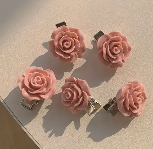 10pcs Pink Rose Hairpins