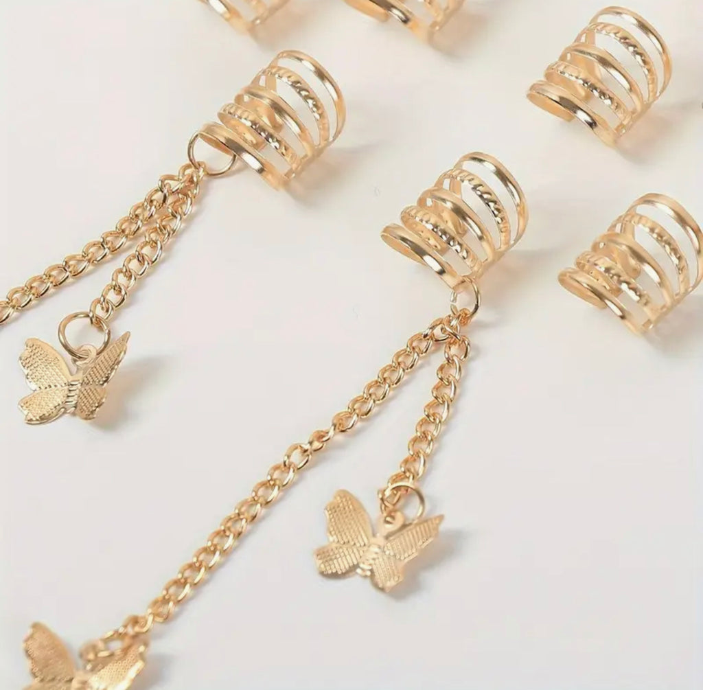 12pcs Butterfly Braid Rings