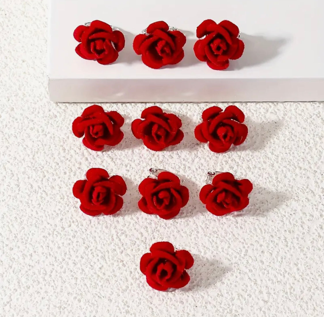 10pcs Velvet Rose Hairpins