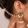 Noor Royale Pearl& Crystal Jhumkas