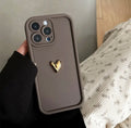 3D Golden Heart Matte Phone Case