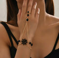 Midnight Bloom Crystal Hand Harness Bracelet