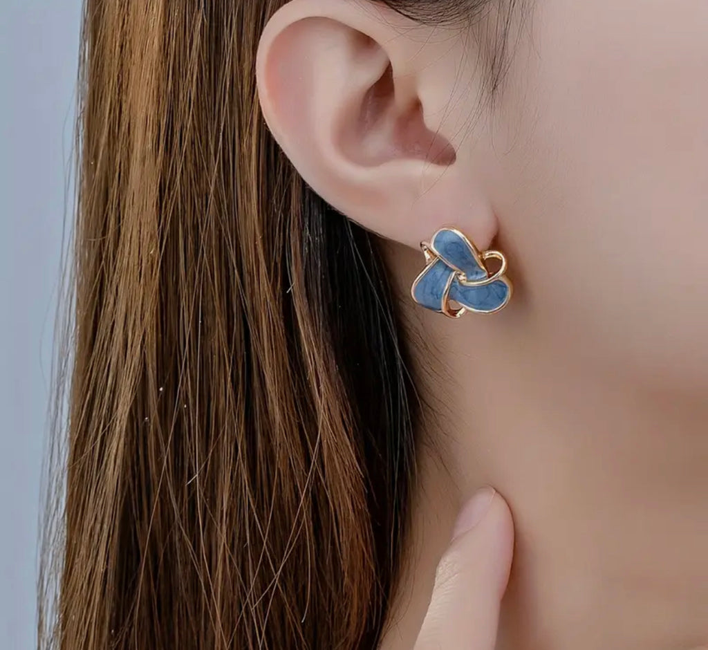 Blue Enamel Studs