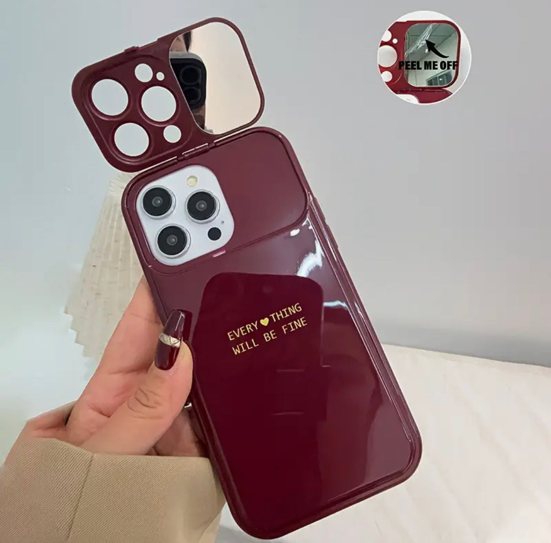Flip Mirror Red Phone Case