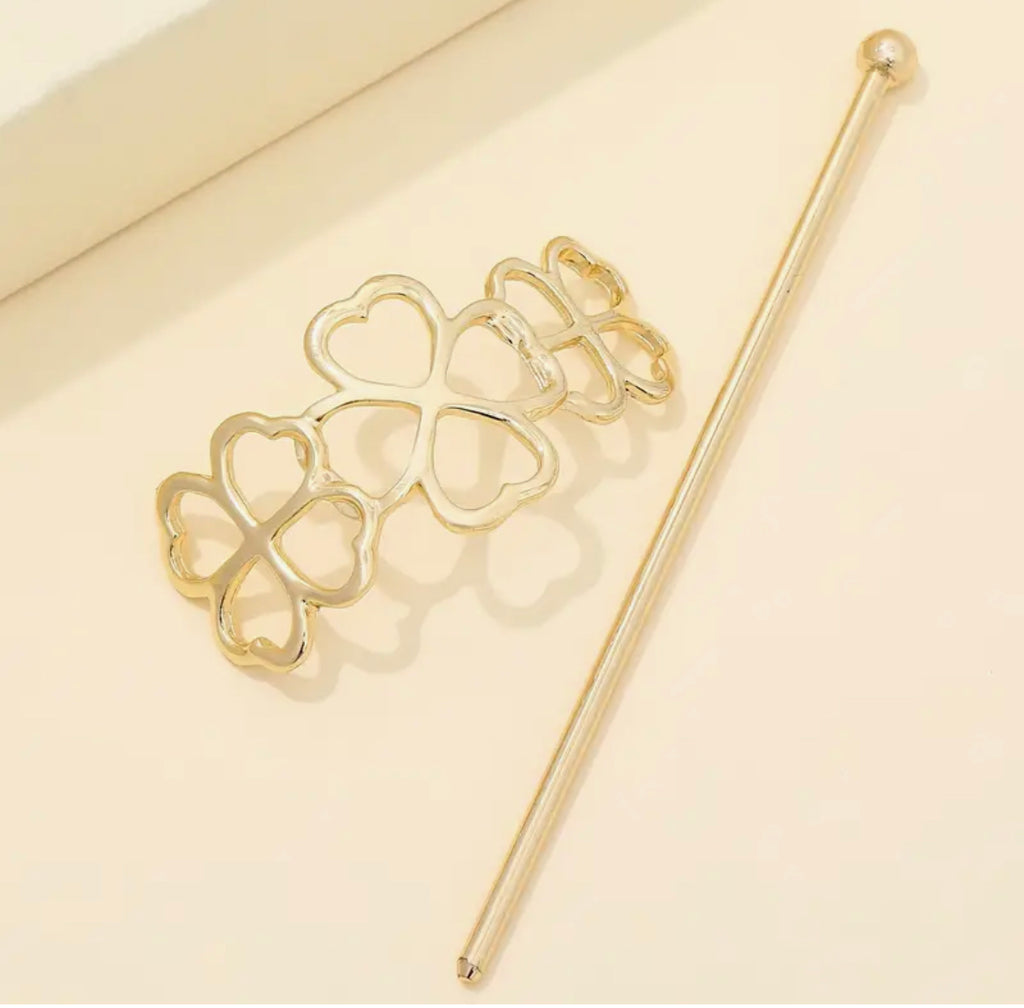 Golden Bloom Hair Pin