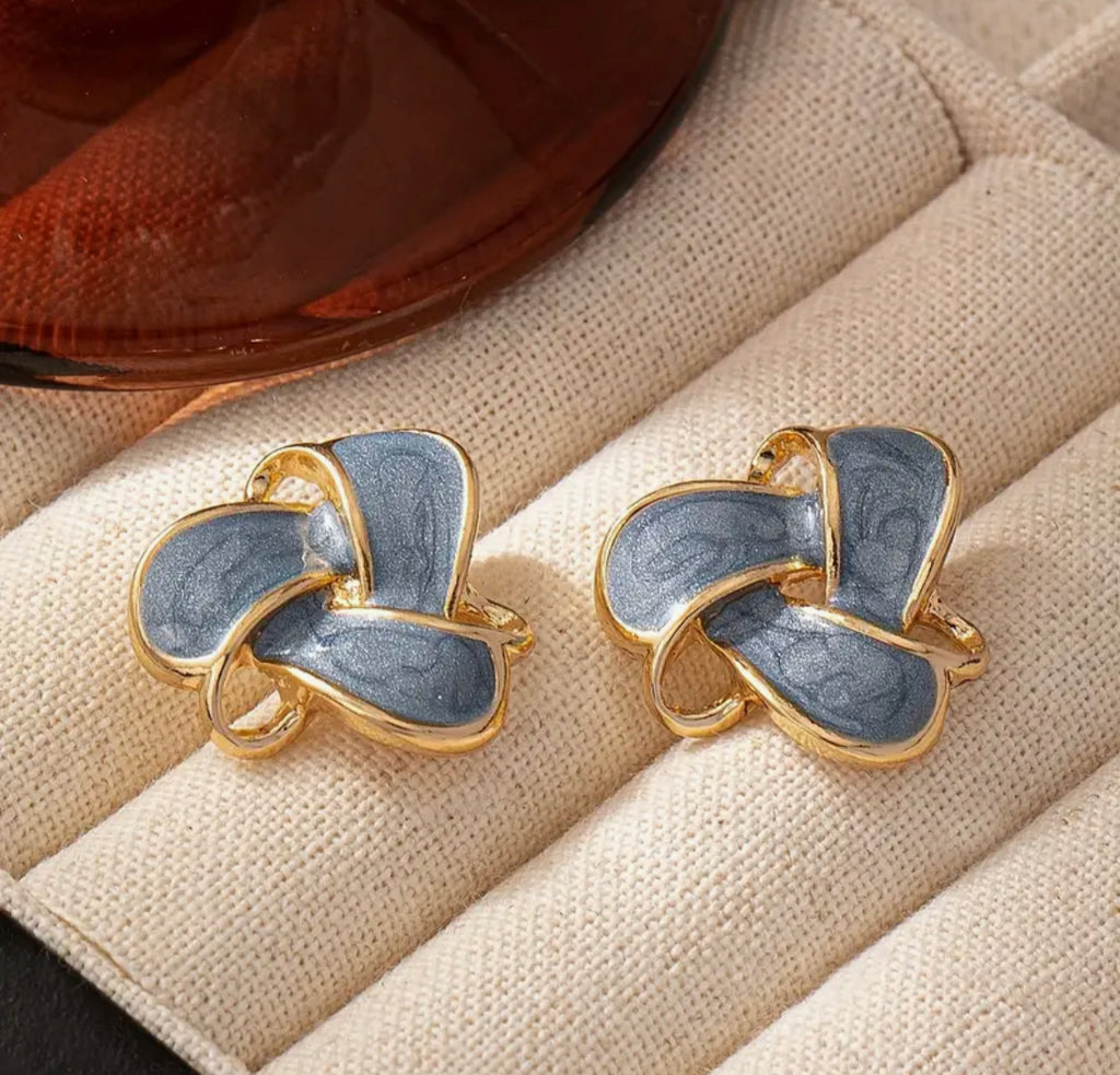 Blue Enamel Studs