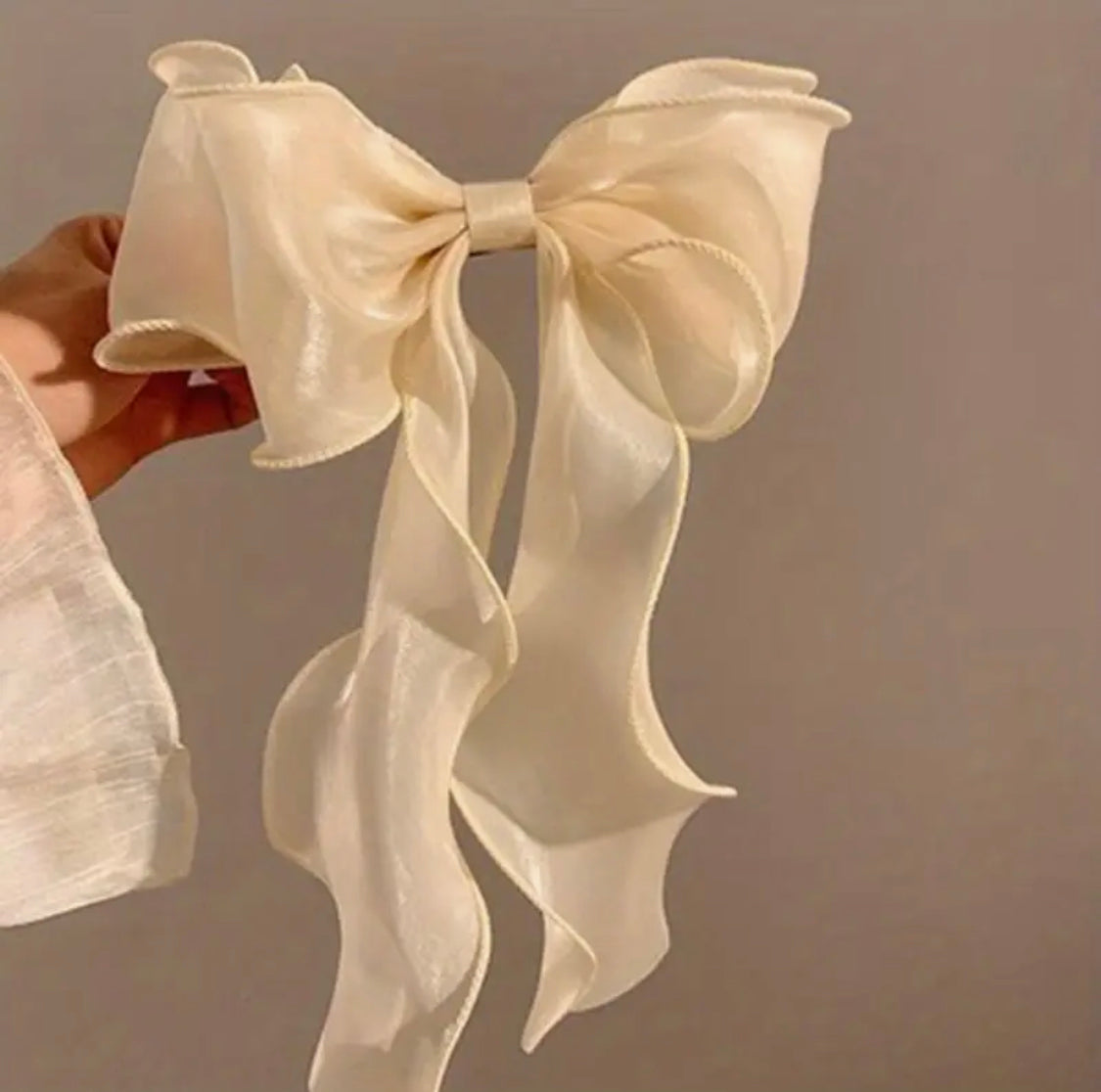 Golden Satin Bow Clip