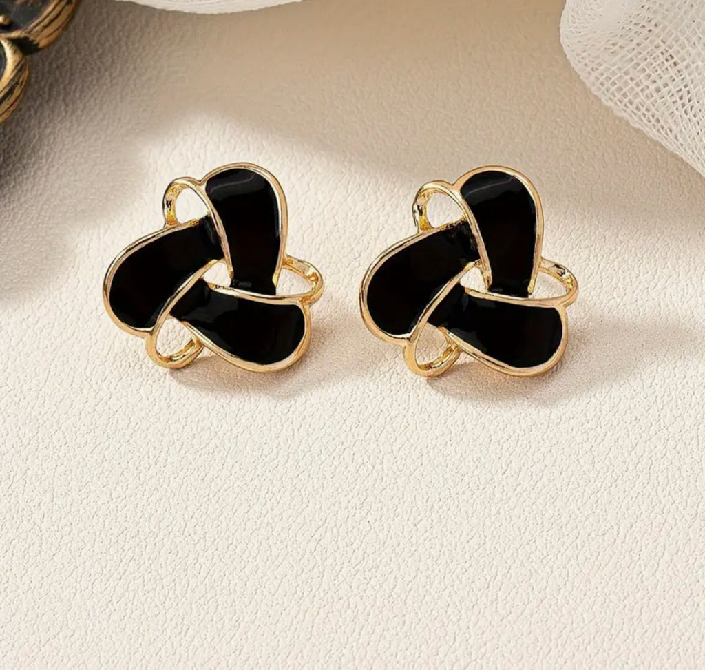 Black Enamel Studs