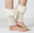 long faux-fur leg cuffs