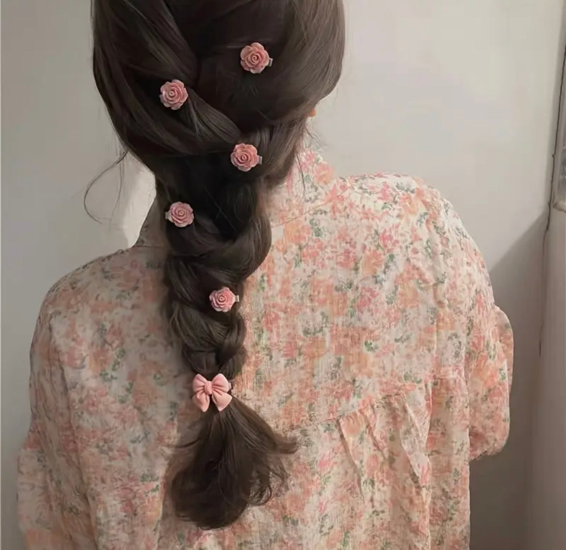 10pcs Pink Rose Hairpins