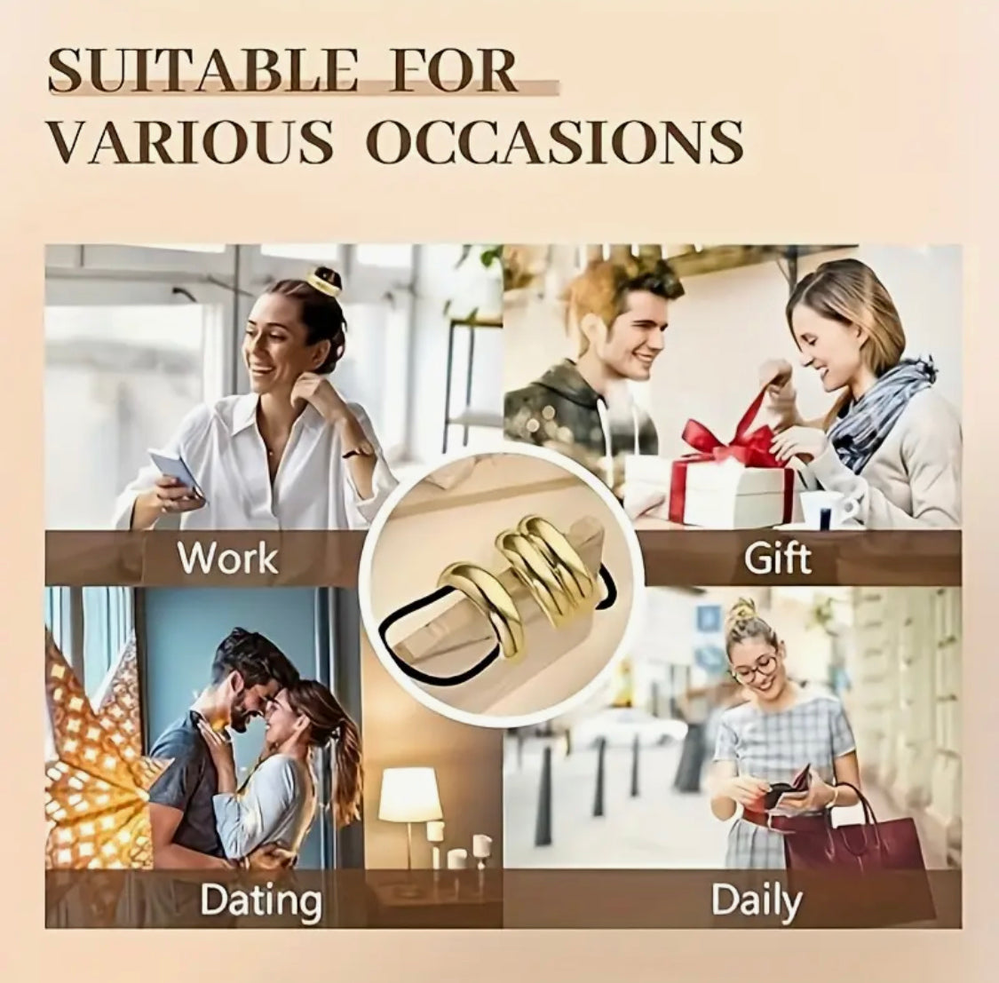 3pcs metal hair ties