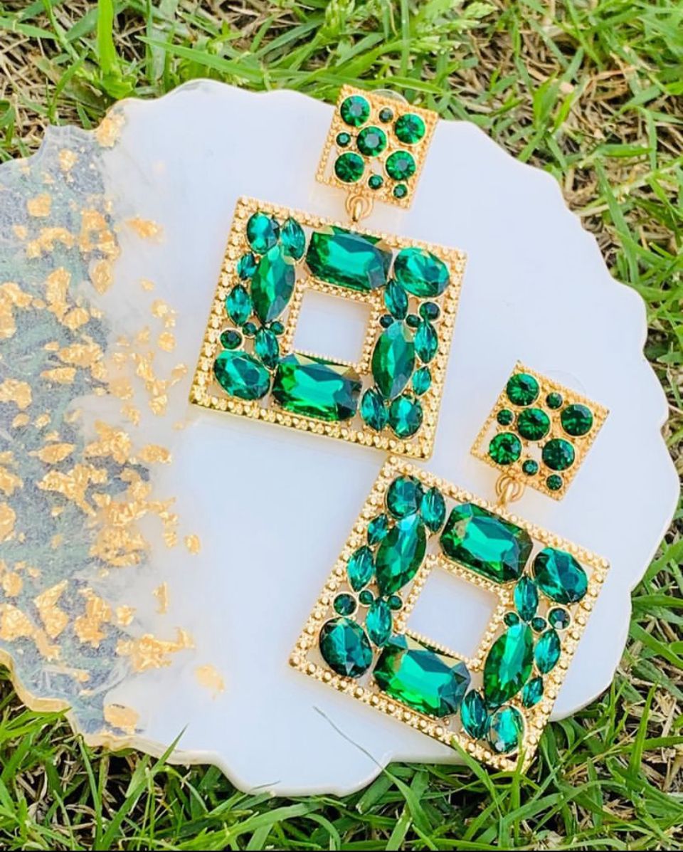 Emerald Gilt Squares