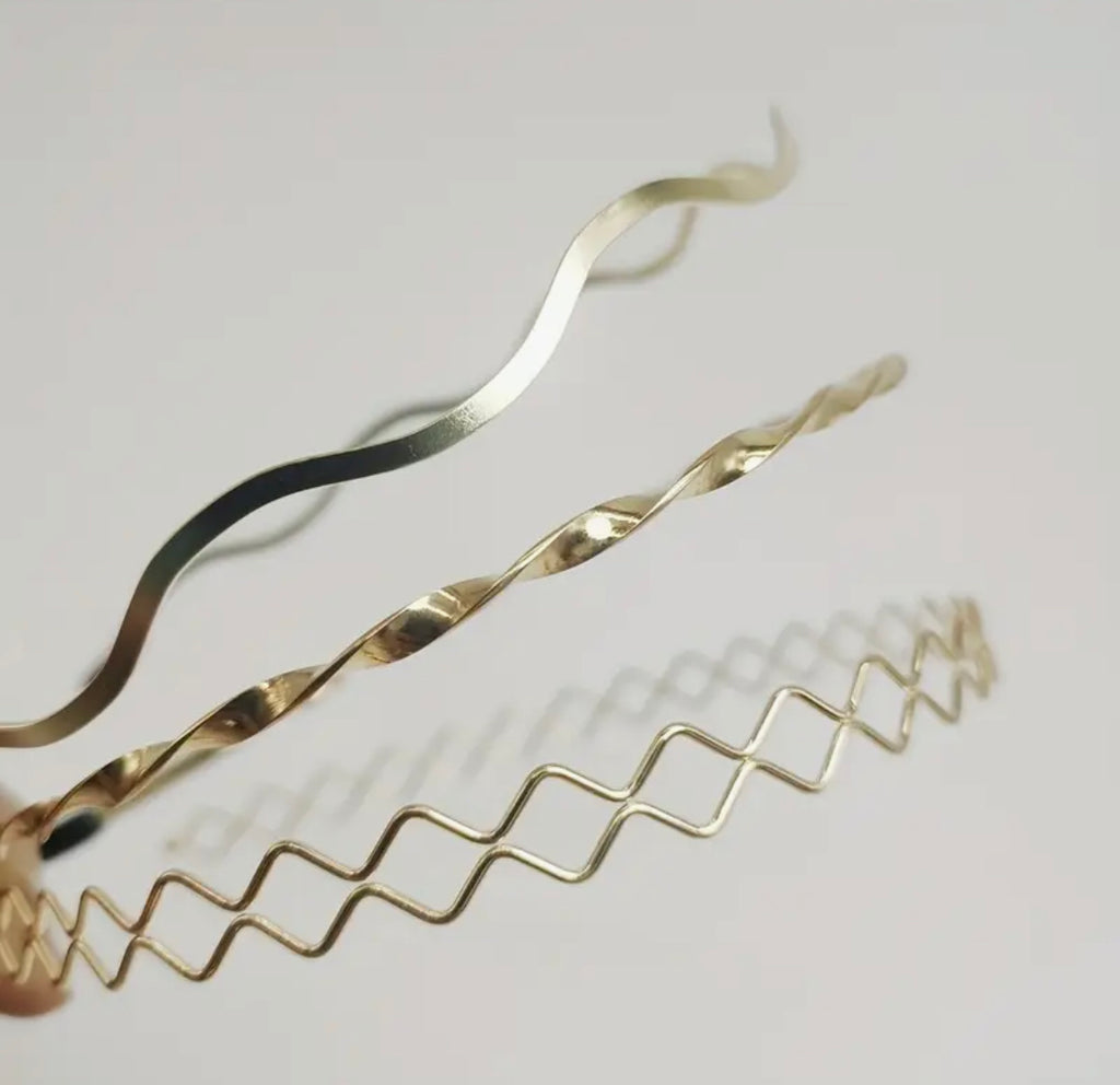 3pcs golden twist headbands
