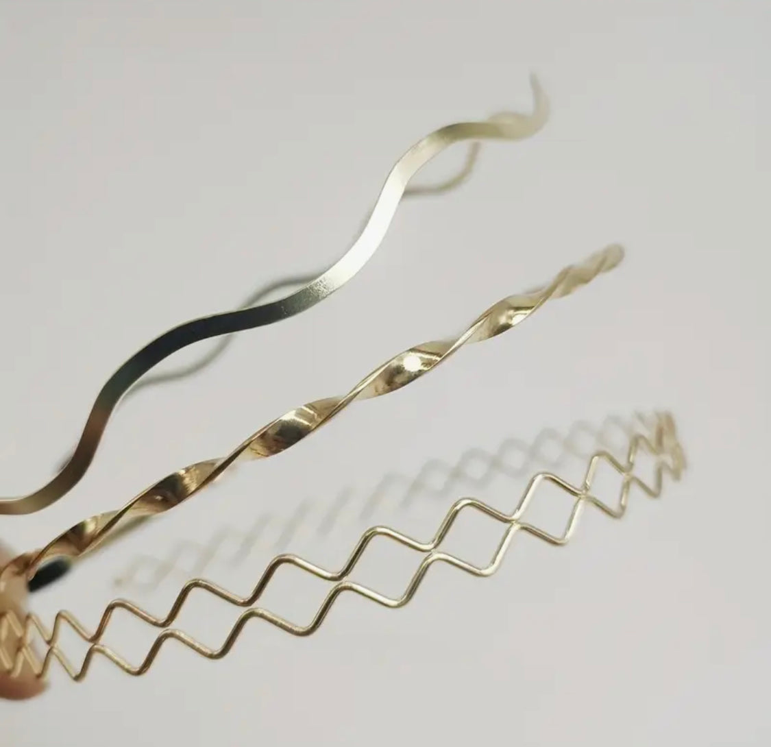 3pcs golden twist headbands