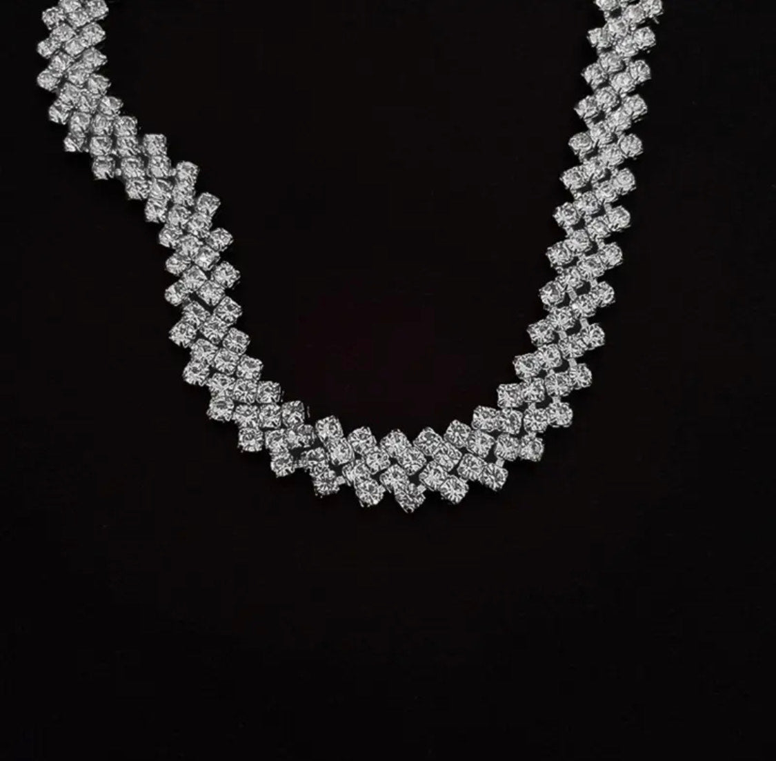 Crystal Leaf Choker Necklace