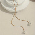 Golden Pearl Slider Necklace